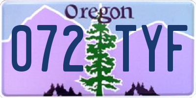 OR license plate 072TYF