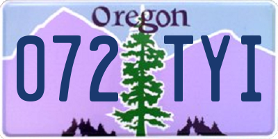 OR license plate 072TYI