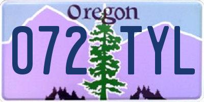 OR license plate 072TYL