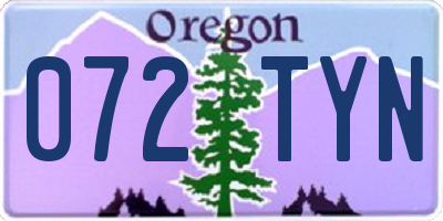OR license plate 072TYN