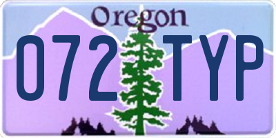 OR license plate 072TYP