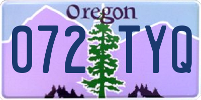 OR license plate 072TYQ