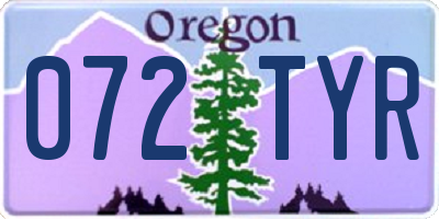 OR license plate 072TYR
