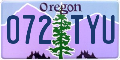 OR license plate 072TYU
