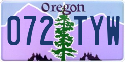 OR license plate 072TYW