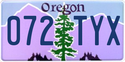 OR license plate 072TYX