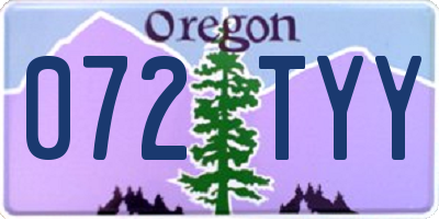 OR license plate 072TYY