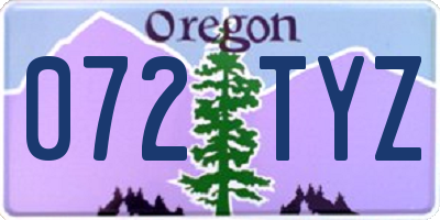 OR license plate 072TYZ