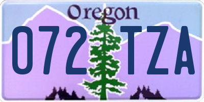 OR license plate 072TZA