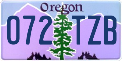 OR license plate 072TZB