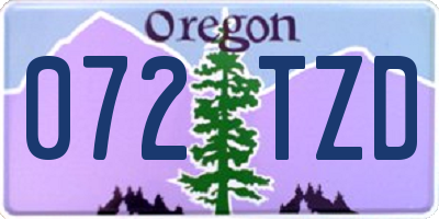 OR license plate 072TZD