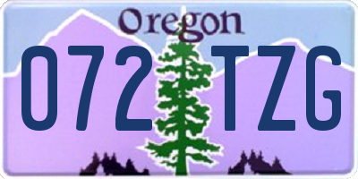 OR license plate 072TZG