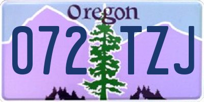 OR license plate 072TZJ