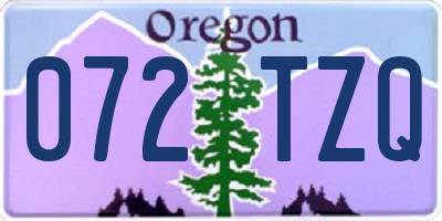 OR license plate 072TZQ