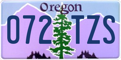 OR license plate 072TZS