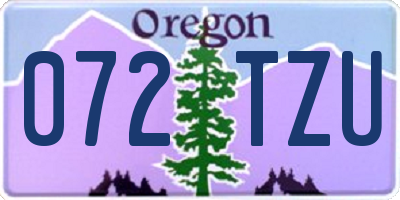 OR license plate 072TZU