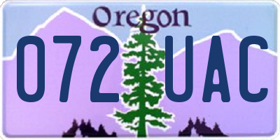 OR license plate 072UAC