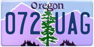 OR license plate 072UAG