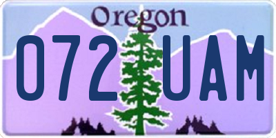 OR license plate 072UAM