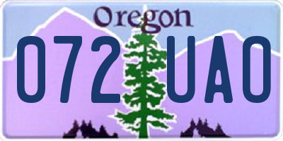 OR license plate 072UAO
