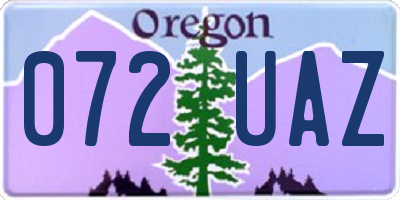 OR license plate 072UAZ