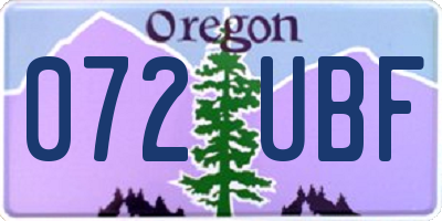 OR license plate 072UBF