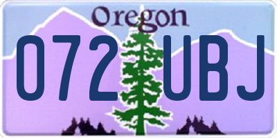 OR license plate 072UBJ