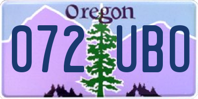 OR license plate 072UBO