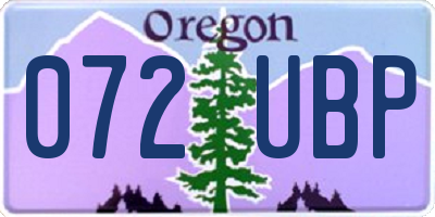 OR license plate 072UBP