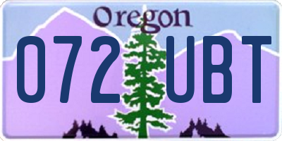 OR license plate 072UBT