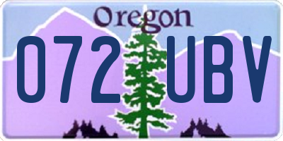 OR license plate 072UBV