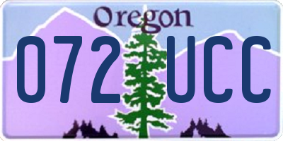 OR license plate 072UCC