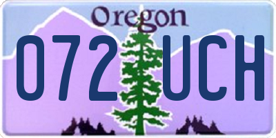 OR license plate 072UCH