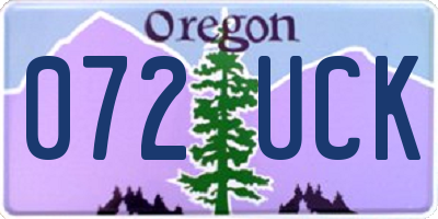 OR license plate 072UCK