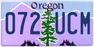OR license plate 072UCM