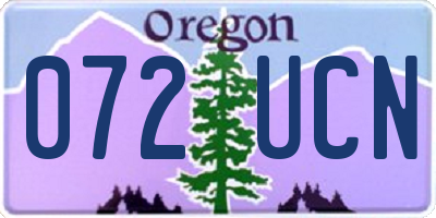 OR license plate 072UCN