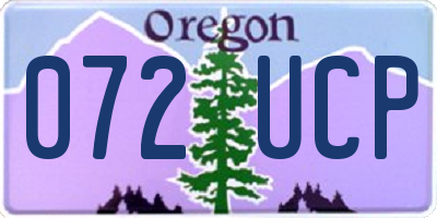 OR license plate 072UCP