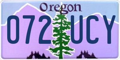 OR license plate 072UCY
