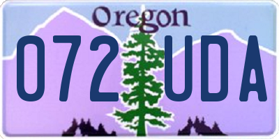 OR license plate 072UDA