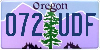 OR license plate 072UDF