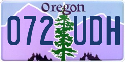 OR license plate 072UDH
