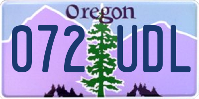OR license plate 072UDL