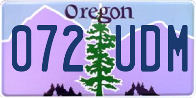 OR license plate 072UDM