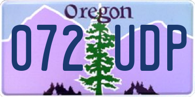 OR license plate 072UDP