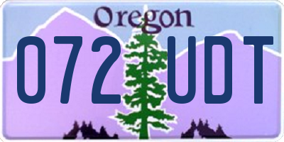 OR license plate 072UDT