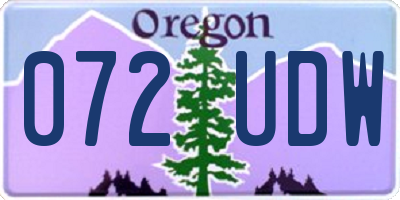 OR license plate 072UDW