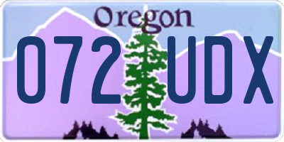 OR license plate 072UDX