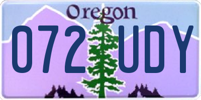 OR license plate 072UDY