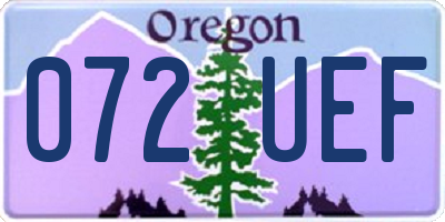 OR license plate 072UEF