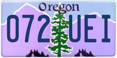 OR license plate 072UEI